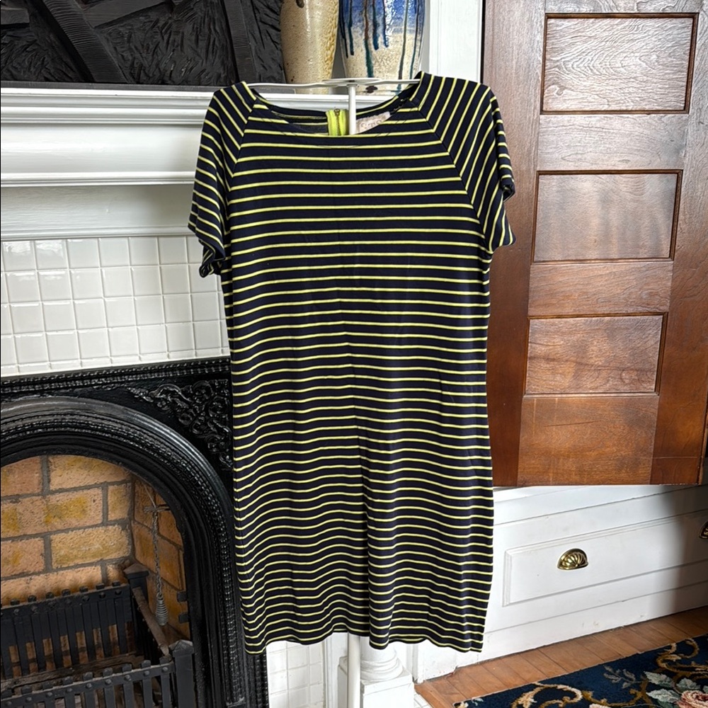 Sail to Sable Navy and Lime Striped tee Dress- worn a bunch but good shape